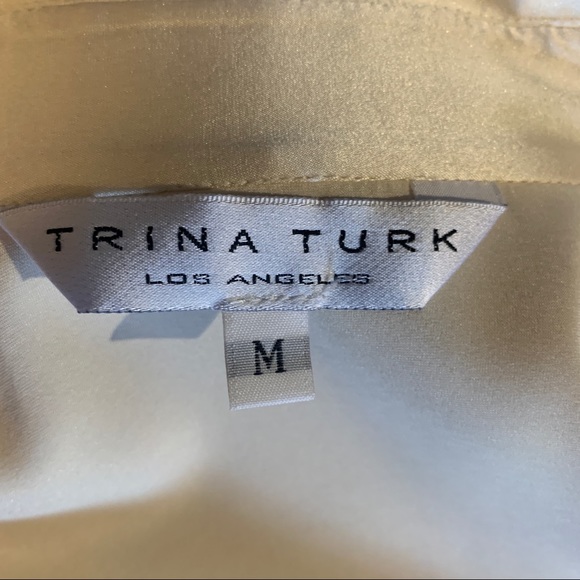 Trina Turk Silk & Spandex Tie Front Blouse - Picture 5 of 7